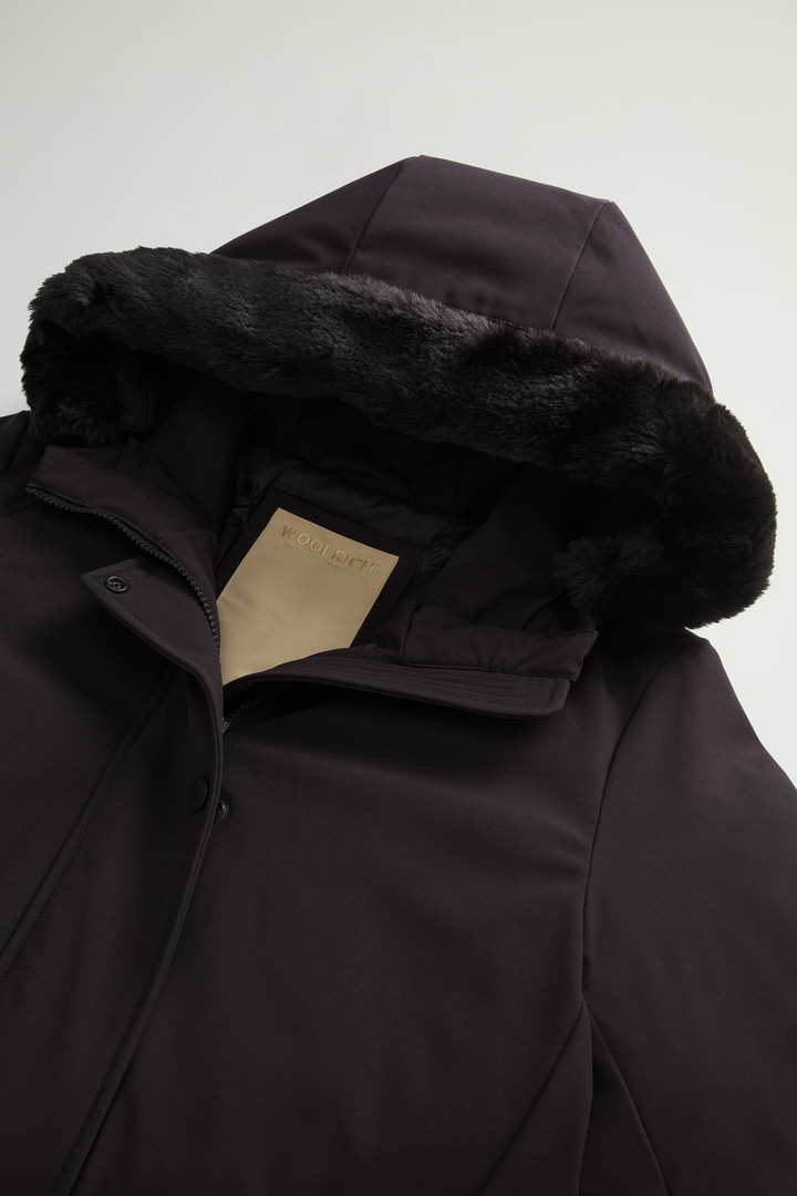 Firth Parka in Tech Softshell with Removable Faux Fur Collar Black photo 7 | Woolrich