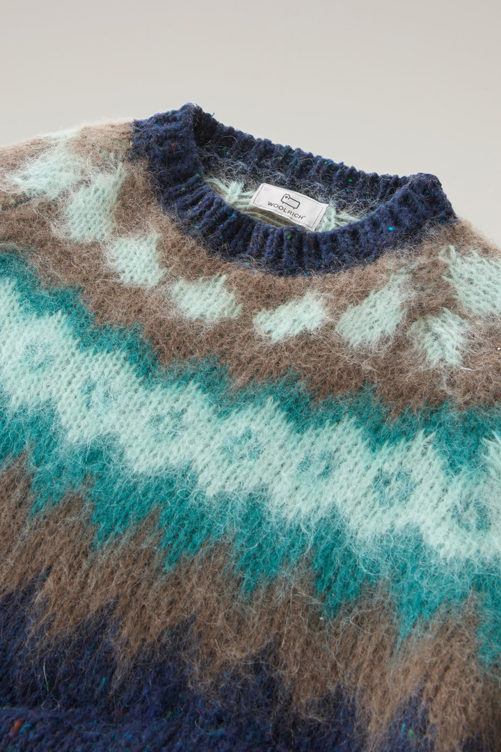 Fair Isle Pullover in Wool and Mohair Blend Blue photo 6 | Woolrich
