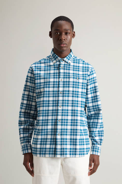 Traditional Flannel Check Shirt Blue | Woolrich