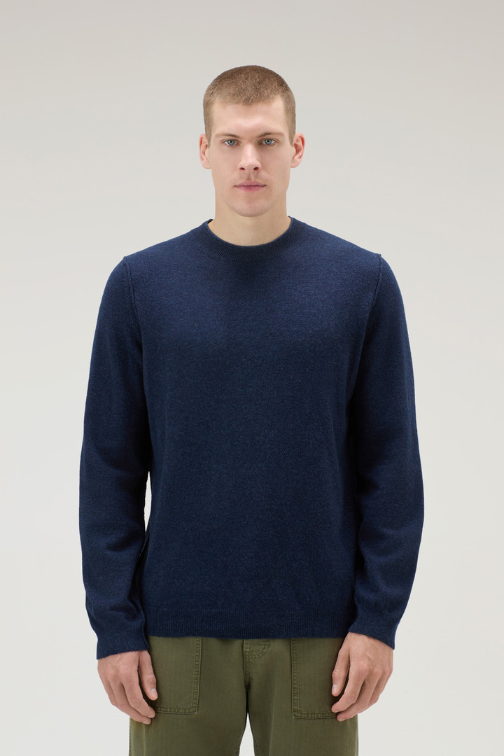 Crewneck Sweater in Merino Wool Blend Blue photo 1 | Woolrich