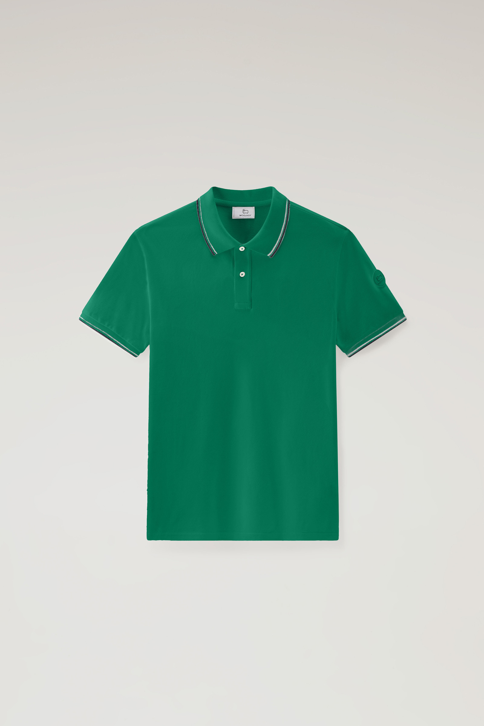 Polo Monterey en sergé de coton stretch vert photo 4 | Woolrich