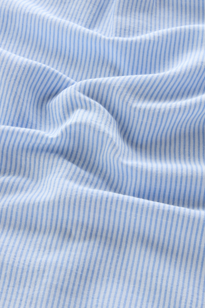 Gestreept overhemd van een mix van katoen en linnen Blauw photo 9 | Woolrich