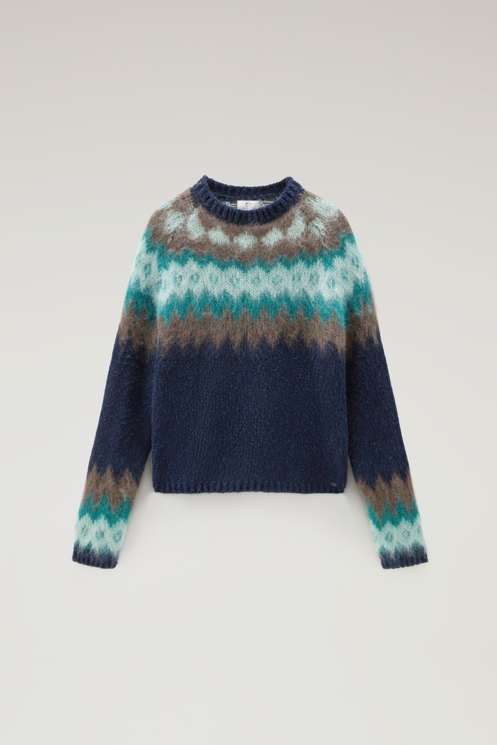 Fair Isle Pullover in Wool and Mohair Blend Blue photo 5 | Woolrich