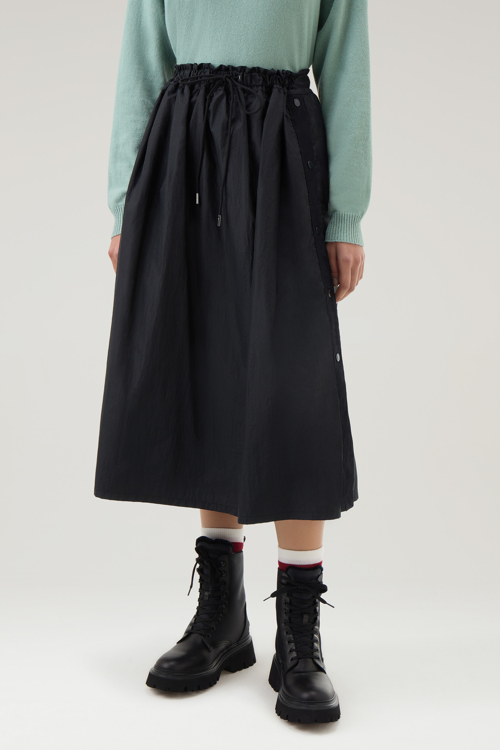 Women's Skirt in Crinkle Satin Nylon Black | Woolrich USA