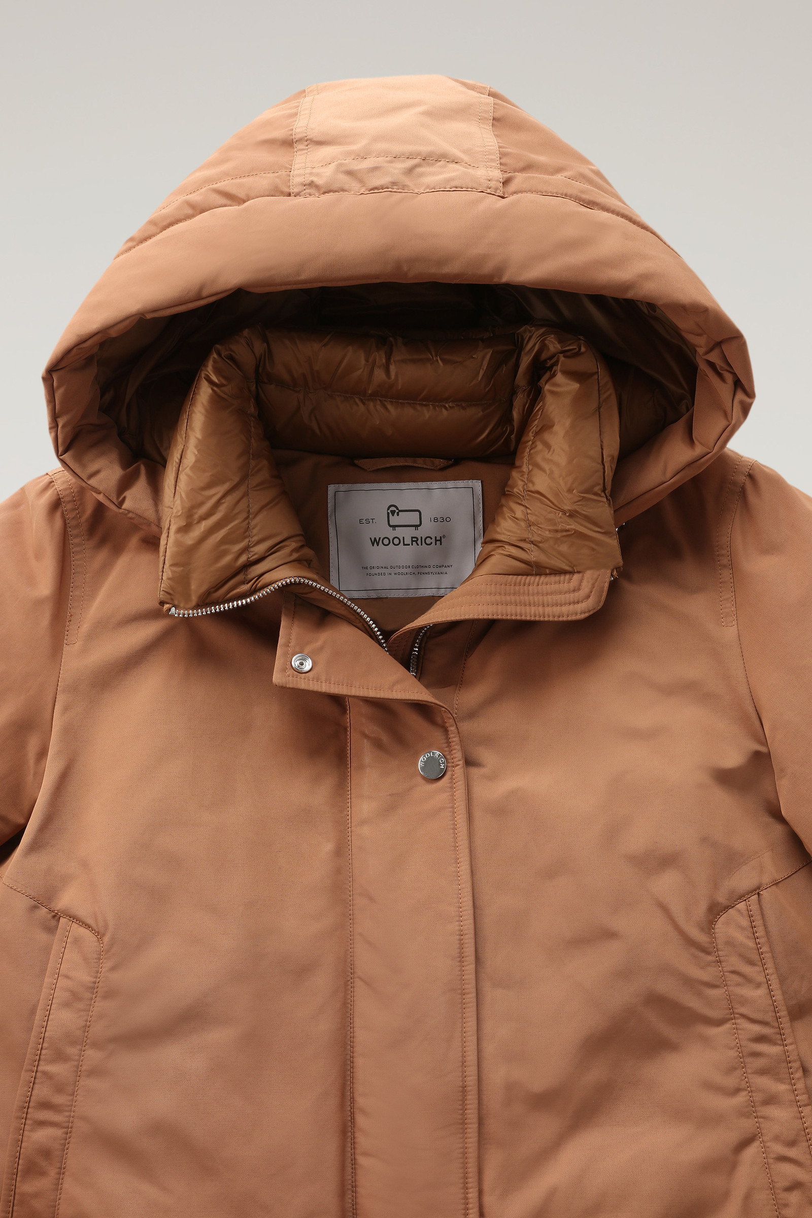 Weoka Bomber in Soft Ottoman Fabric Brown photo 2 | Woolrich