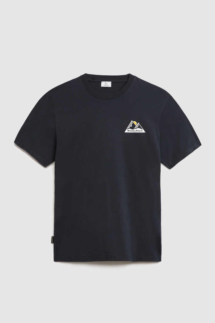 T-Shirt with Mountain Logo Blue photo 4 | Woolrich
