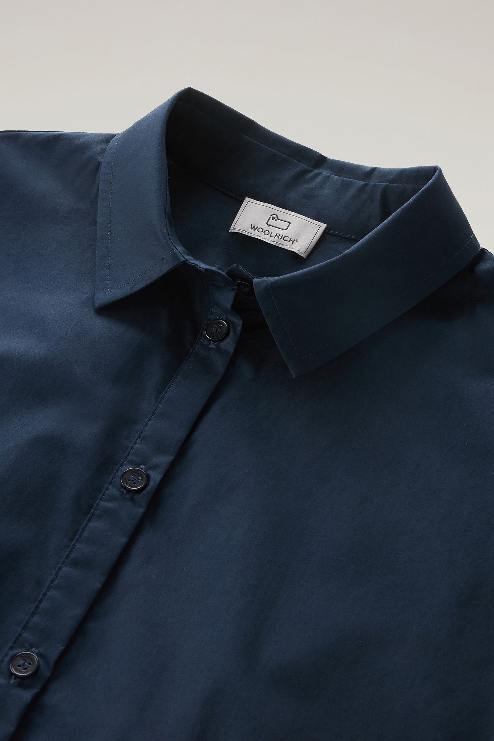 Shirt Dress in Pure Cotton Poplin Blue | Woolrich USA
