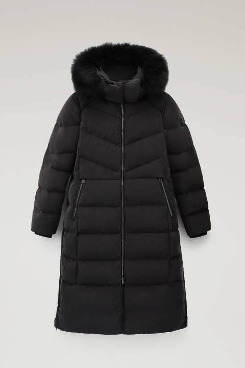 Carley Long Parka with Detachable Hood and Cashmere Fur Black | Woolrich