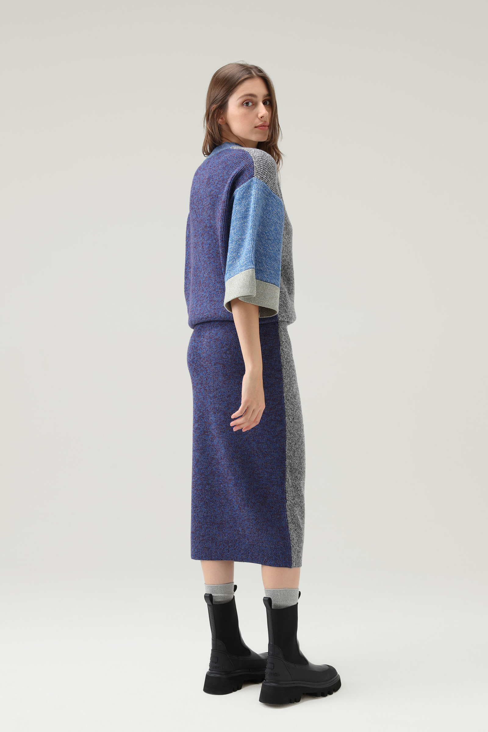 Robe côtelée en blocs de couleur bleu photo 3 | Woolrich