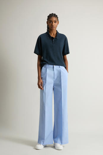 Pure Cotton Poplin Chino Pants Blue | Woolrich
