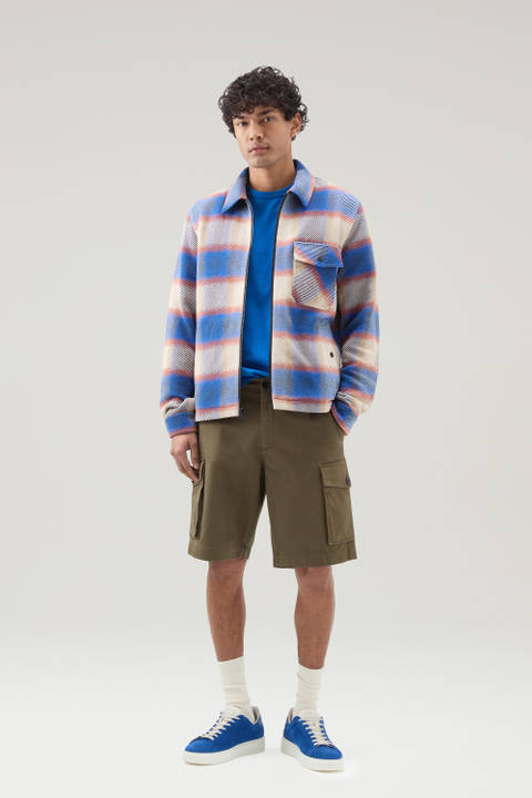 Shirt Jacket in Manteco Recycled Cotton Blend Blue | Woolrich