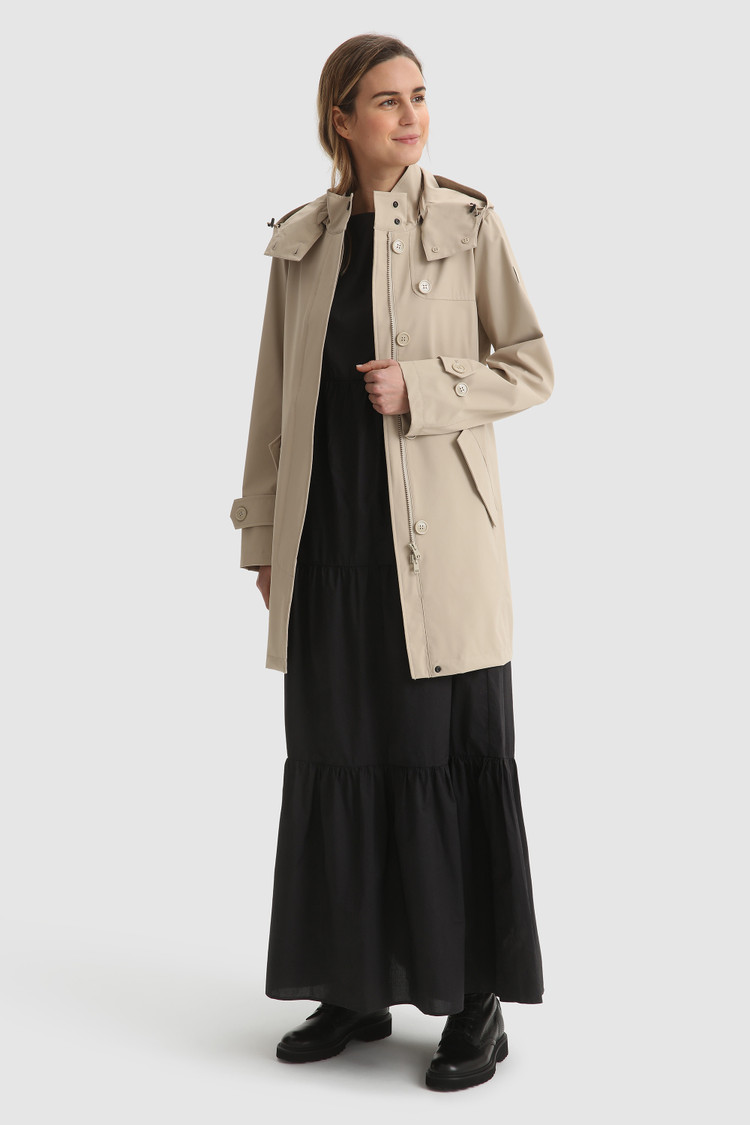 Ärmelloses langes Popelinekleid