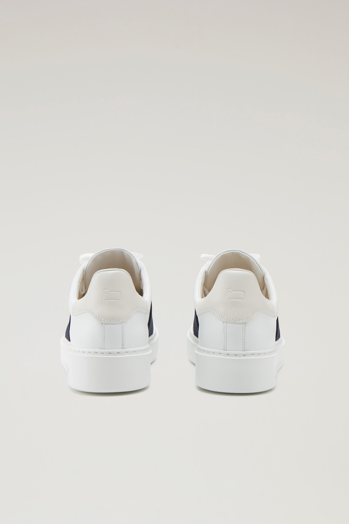 Classic Court Sneakers in Leather with Contrast Suede Side Band White photo 3 | Woolrich