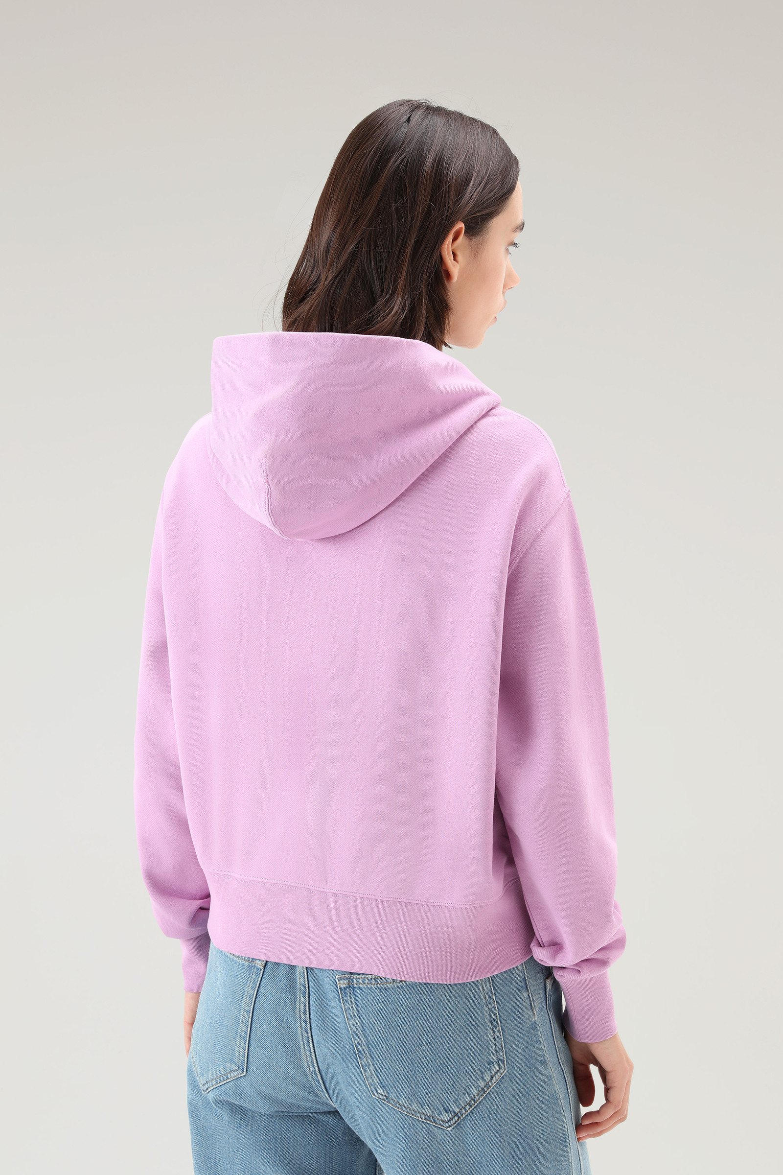Kapuzenpullover aus reiner Baumwolle mit aufgesticktem Logo rosa photo 3 | Woolrich