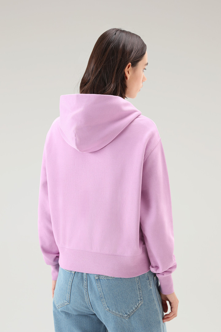 Pure Cotton Hoodie with Embroidered Logo Pink photo 3 | Woolrich