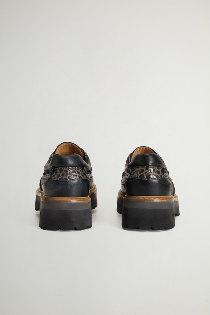 Rock Loafers in Leather with Printed Inserts Black photo 3 | Woolrich