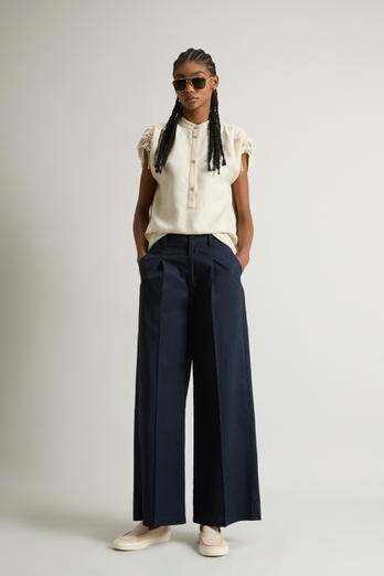 Popeline-Chinoshorts aus reiner Baumwolle Blau | Woolrich