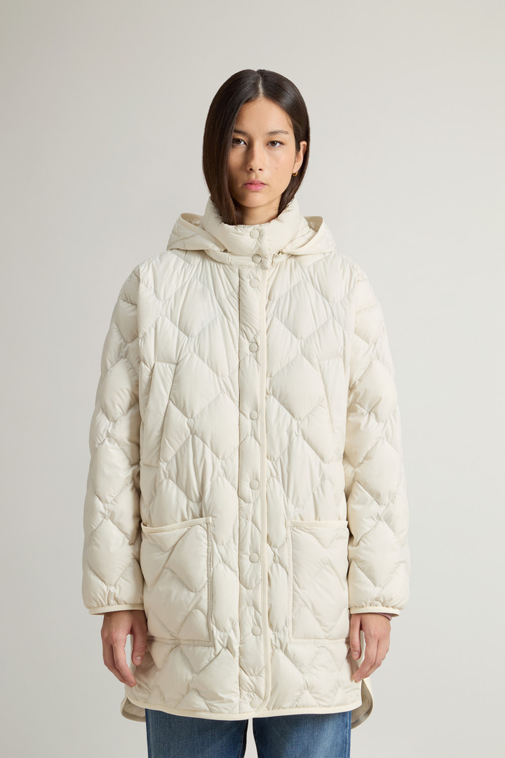 Veste façon cape Heritage en microfibre à capuche amovible Blanc photo 1 | Woolrich