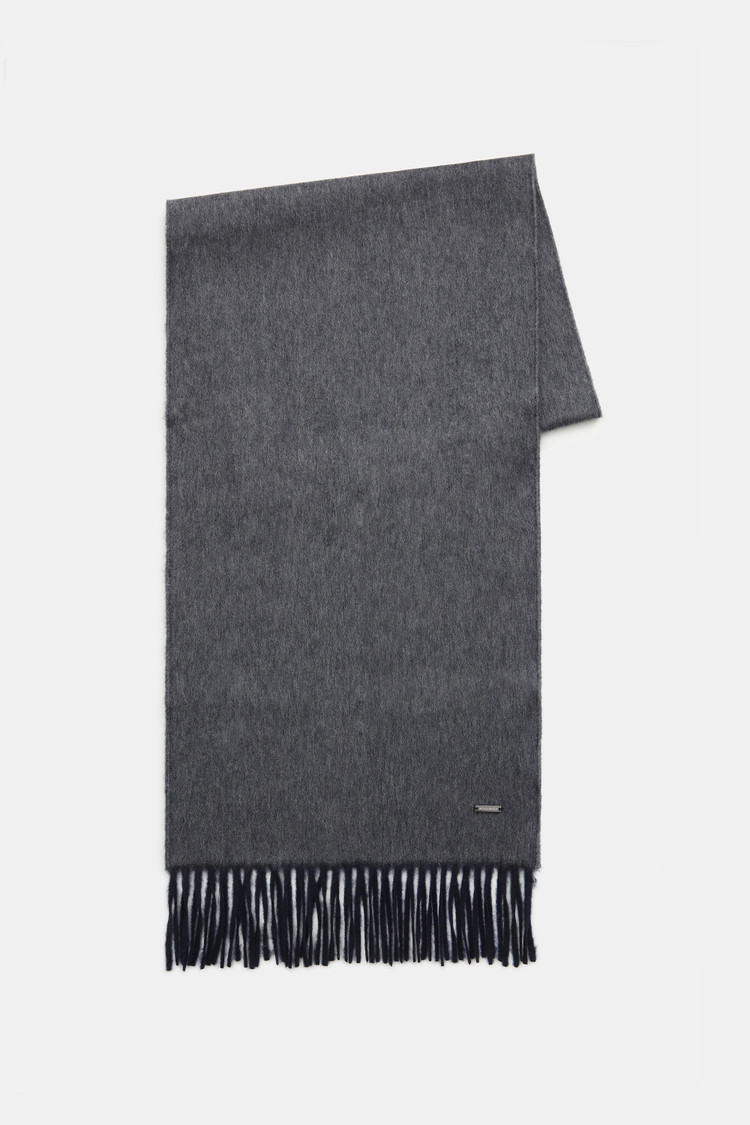 Luxe kasjmieren sjaal met franjes