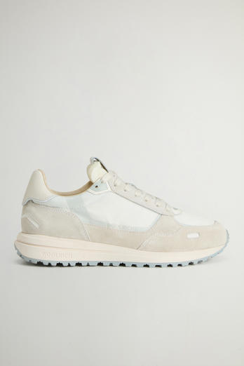 Retro Sneakers in Nylon with Leather and Suede Details White | Woolrich