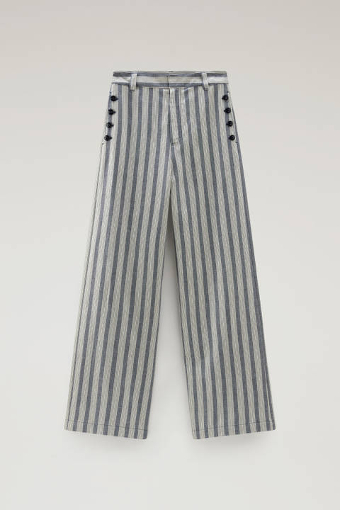 Marine Pants in Cotton-Linen Blend Blue photo 2 | Woolrich