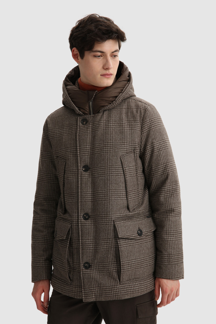 Luxury Arctic Parka in italian eco-wool crafted with a Loro Piana fabric