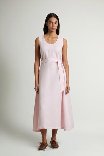 Sleeveless Dress in Linen Blend with Belt Pink photo 1 | Woolrich