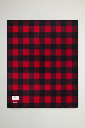 Double-Face Buffalo Check Blanket in Pure Wool Red | Woolrich