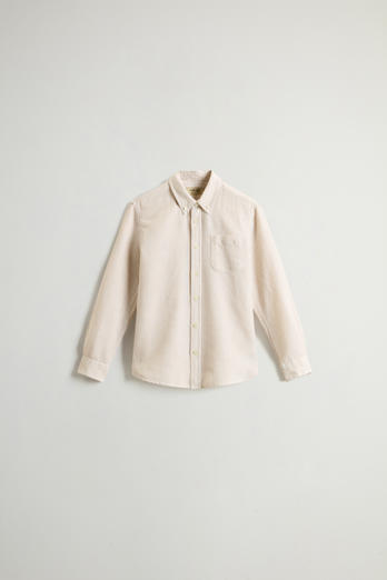 Camicia da bambino in misto cotone e lino Beige | Woolrich