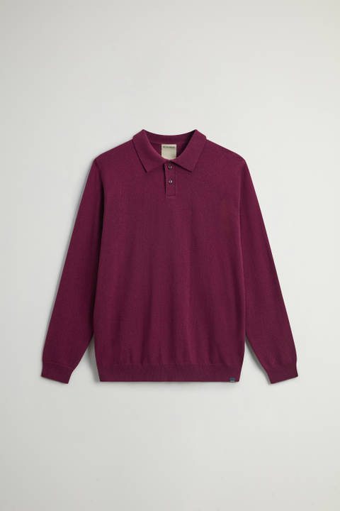 Pullover mit Polo-Kragen aus reiner Kaschmirwolle Violett photo 2 | Woolrich