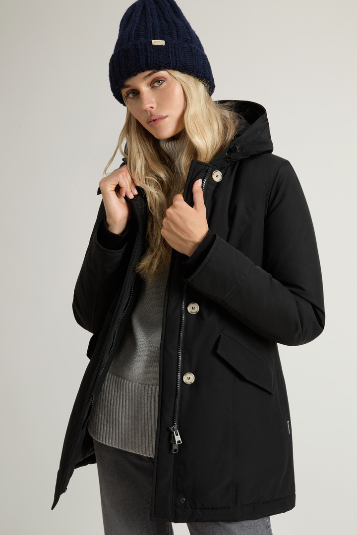 Arctic Parka in Ramar Cloth with Detachable Fur Trim Black photo 4 | Woolrich