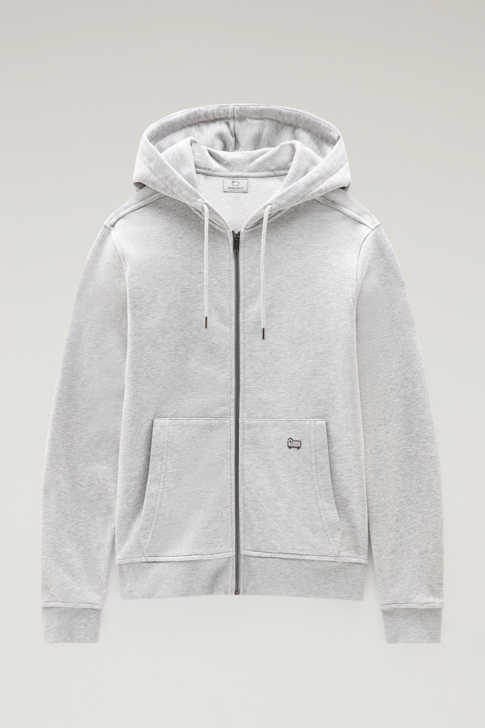 Leichter, klassischer Kapuzenpullover mit durchgehendem Reißverschluss Grey photo 6 | Woolrich