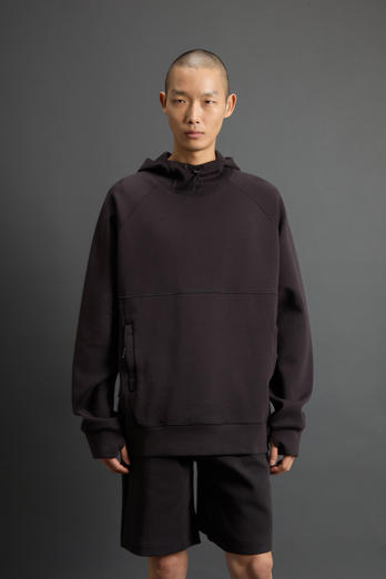 Felpa con cappuccio in misto cotone Interlock e nylon by Todd Snyder Nero | Woolrich