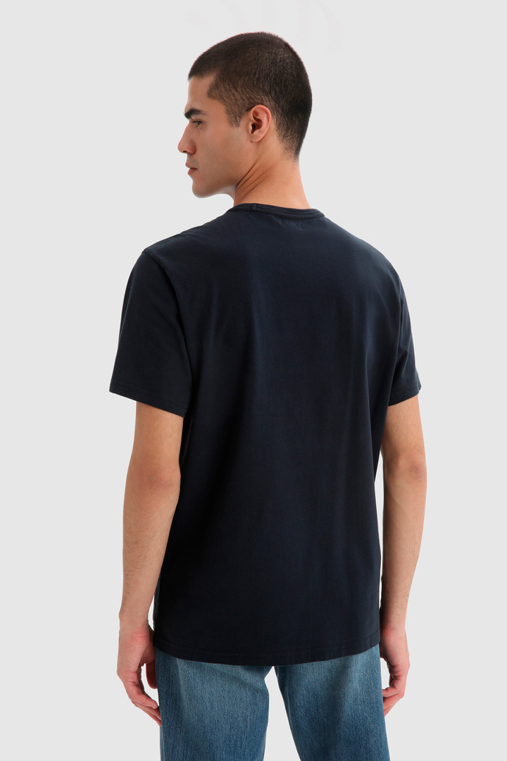 Macro logo t-shirt Blue photo 3 | Woolrich