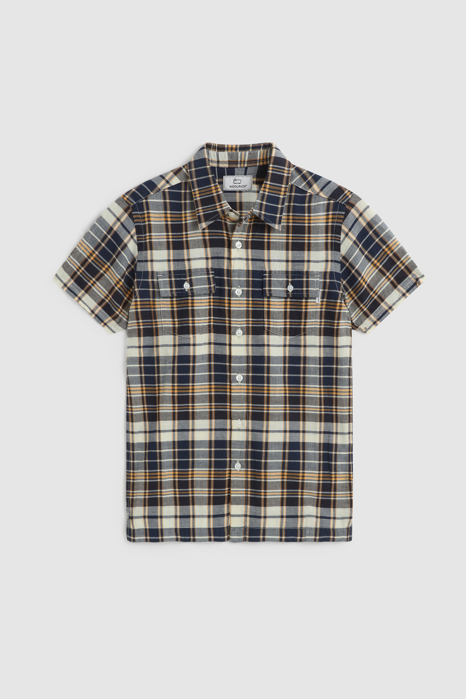 Camisa abotonada de popelina de niño marrón | Woolrich
