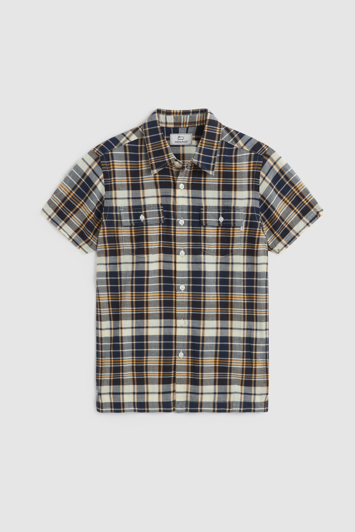 Camisa abotonada de popelina de niño marrón | Woolrich
