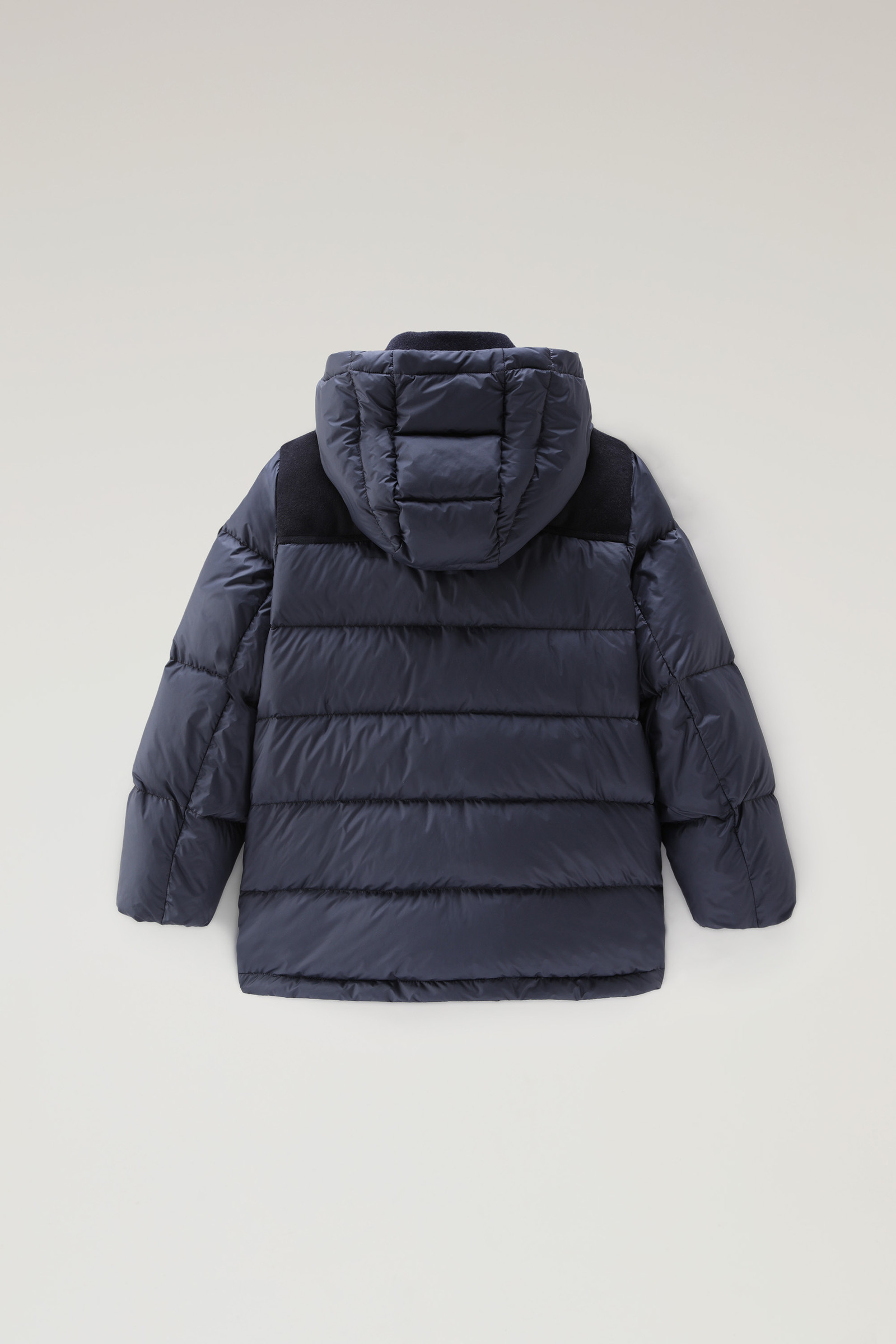 Boys' Wool and Microfiber Blend Down Jacket Blue | Woolrich USA