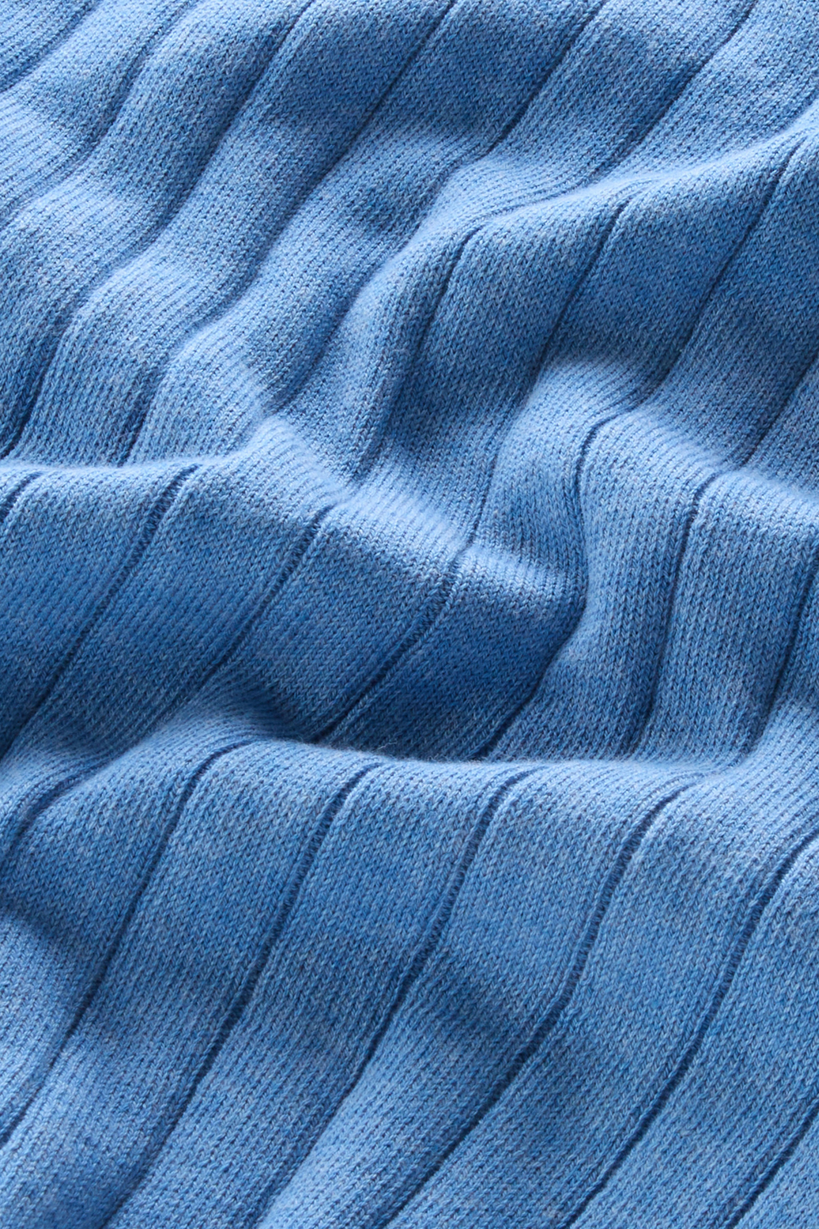 Pull à col ras-du-cou côtelé en pur coton bleu photo 8 | Woolrich