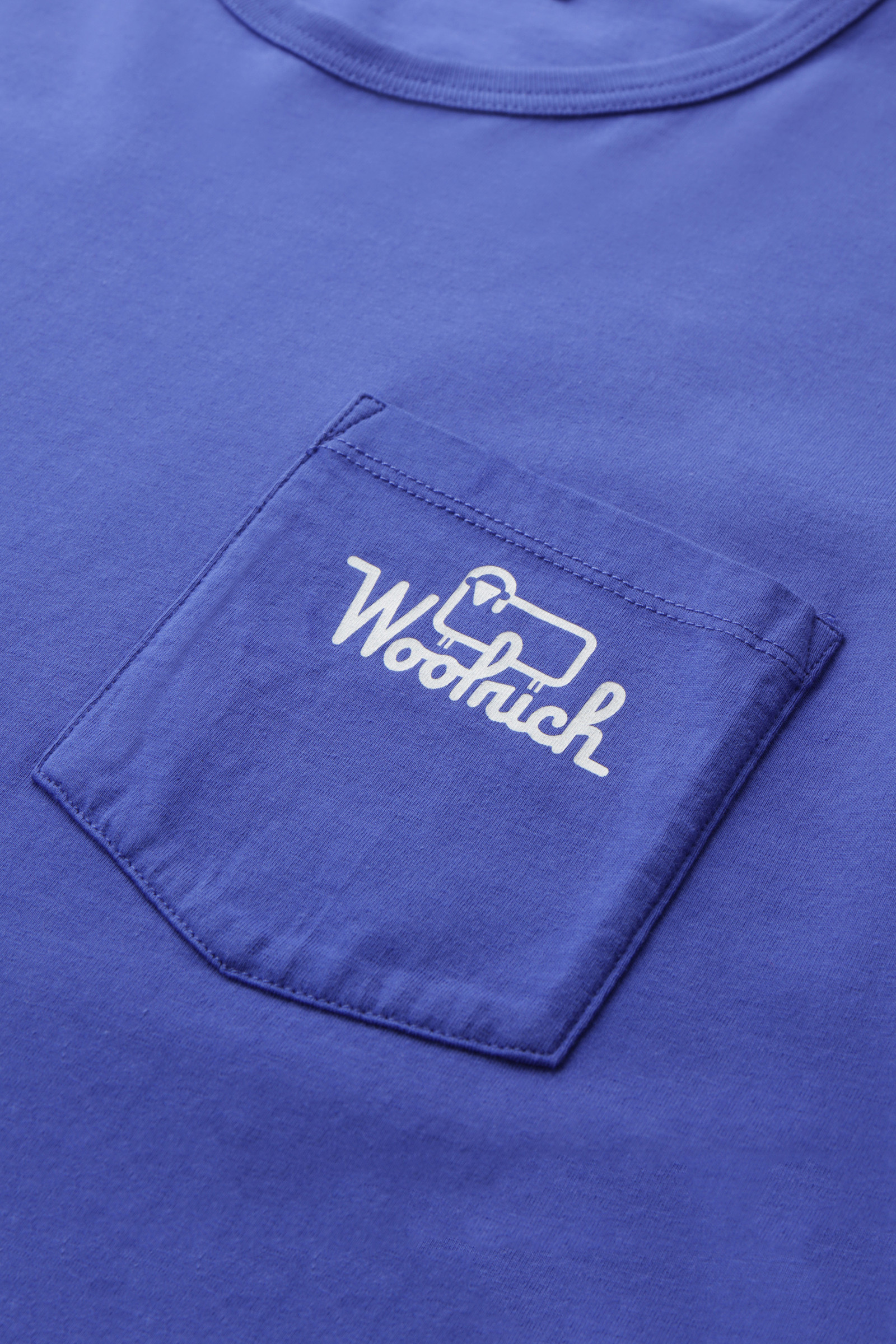 Cotton foundation T-shirt met lange mouwen blauw photo 7 | Woolrich