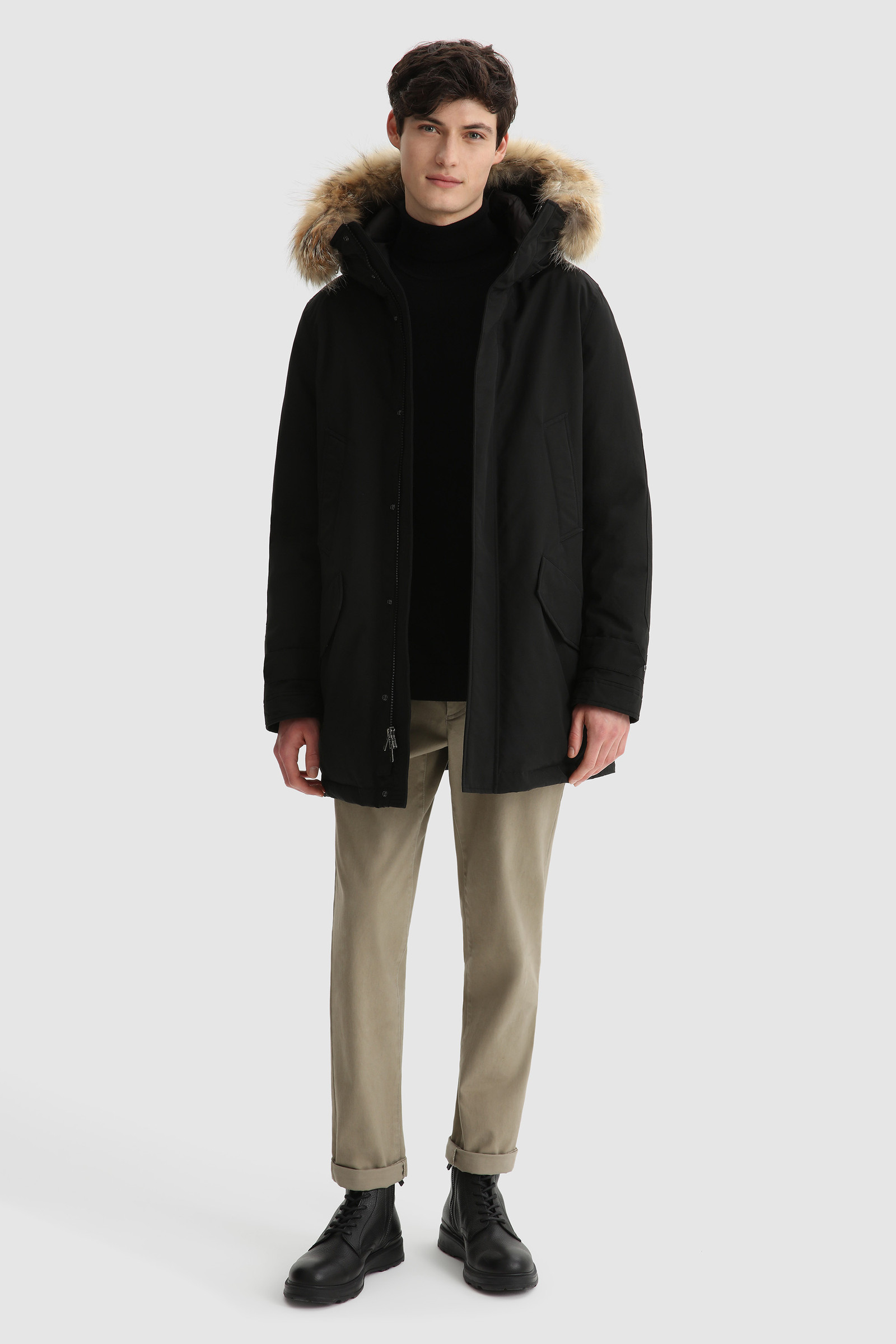 Polar Parka con collo alto e pelliccia removibile