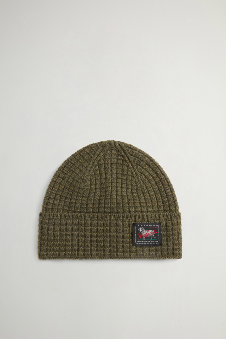 Berretto in misto lana vergine e cashmere in maglia a nido d'ape by Todd Snyder Verde photo 1 | Woolrich