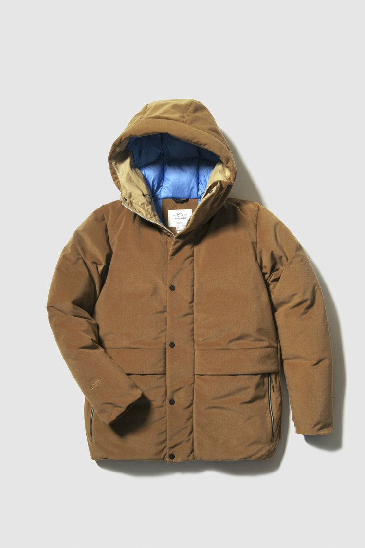 Corduroy puffy down Parka
