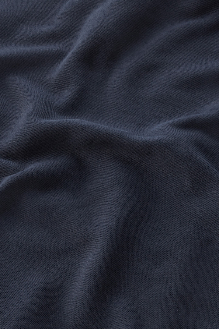 Sweat-shirt à capuche en pur coton avec logo brodé Bleu photo 8 | Woolrich