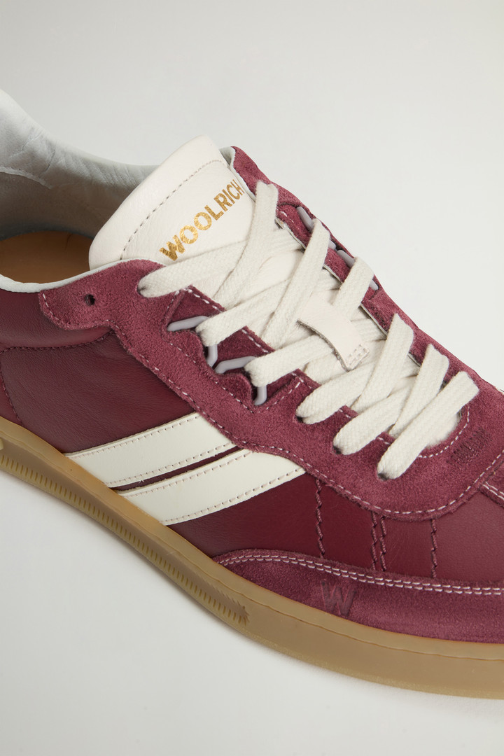 Doubleu Tennis Sneakers in Leather with Suede Inserts Red photo 5 | Woolrich