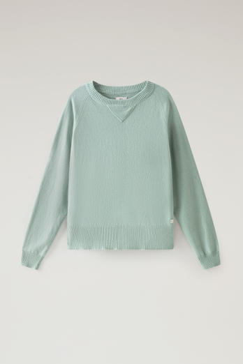 Crewneck Sweater in Wool Blend Green | Woolrich