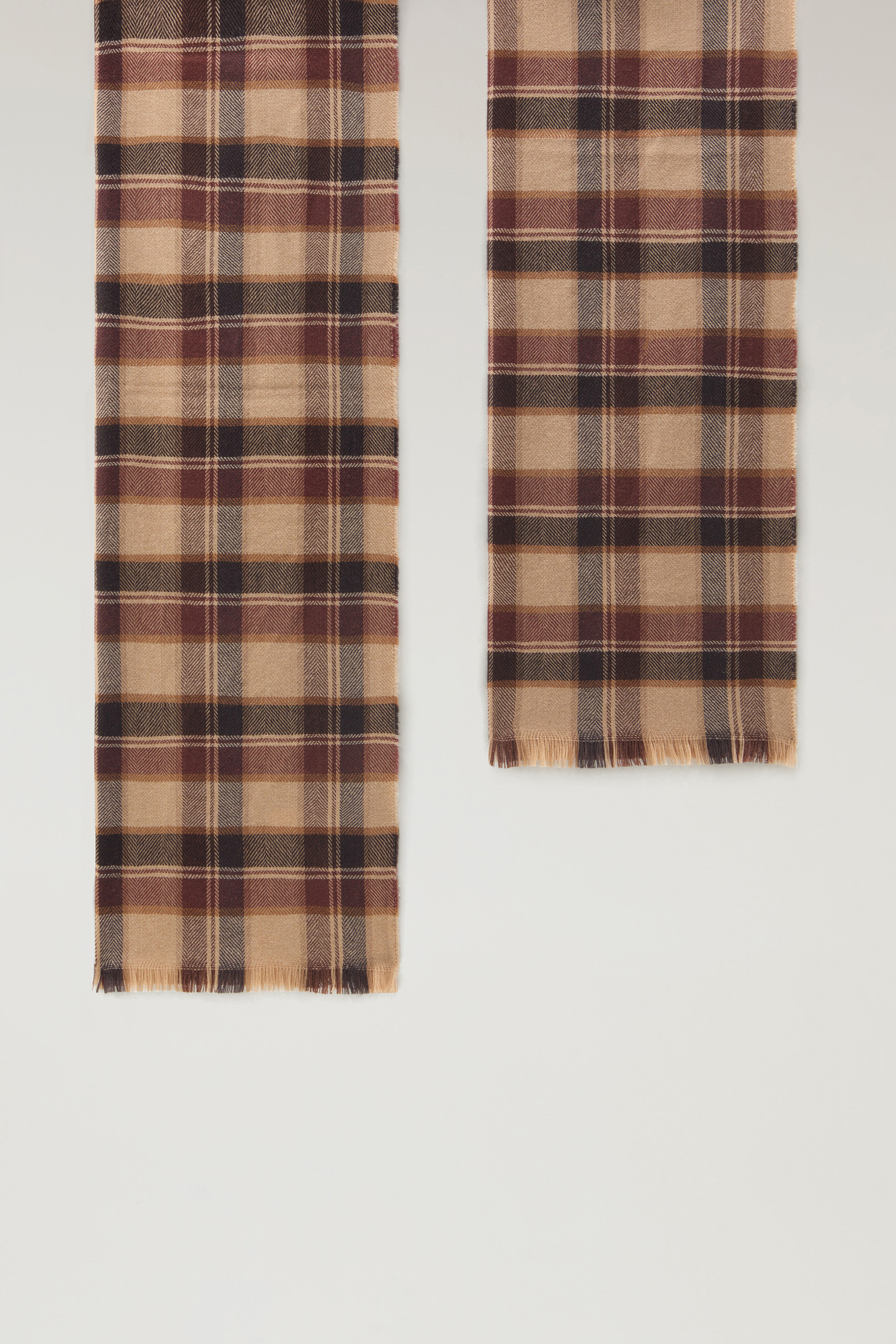 Geruite sjaal van wol- en kasjmiermix bruin photo 2 | Woolrich