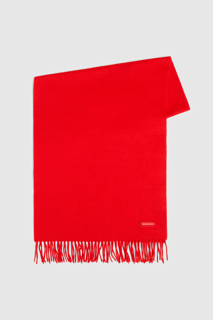 Wollen sjaal met woolrich-logo