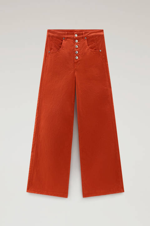 Pantaloni in twill di cotone elasticizzato tinto in capo Arancione photo 2 | Woolrich