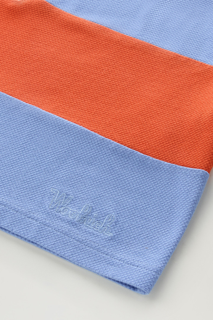 Polo-Shirt aus reinem Baumwoll-Piqué mit Streifen Blau photo 7 | Woolrich