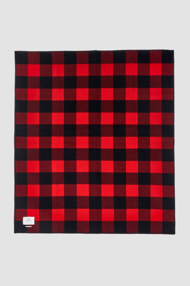 Buffalo Check Pure Wool Blanket - Made in Italy Red photo 4 | Woolrich